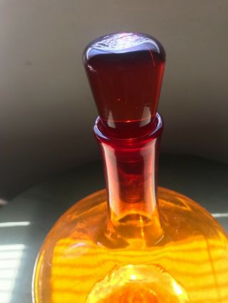 Blenko Art Glass amberina decanter Vintage Mod midcentury modern 7