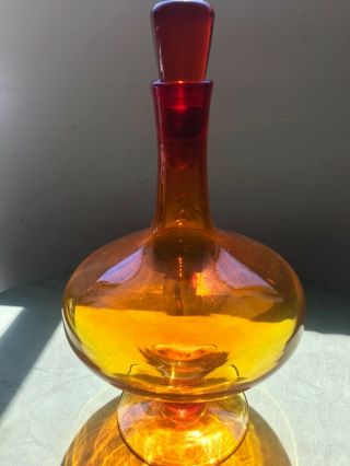 Blenko Art Glass amberina decanter Vintage Mod midcentury modern 8