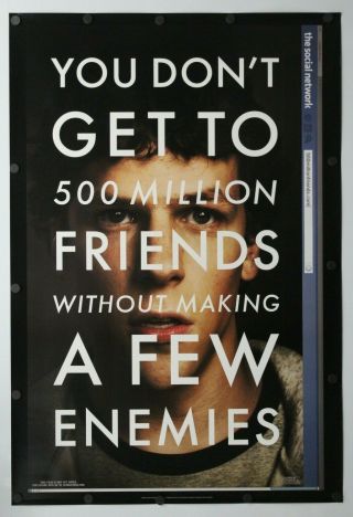 The Social Network 2010 Double Sided Movie Poster 27 " X 40 "