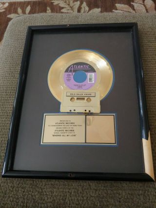 1990 Linear " Sending All My Love " Riaa Gold Single Record Award Atlantic Records