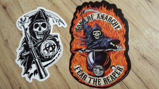 Sons Of Anarchy Fear The Reaper & Reaper Stickers Fx Channel S.  O.  A.  Biker