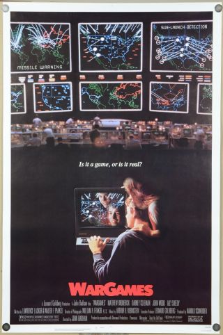 Wargames Matthew Broderick Ally Sheedy 1 - Sheet Movie Poster 1983 Rolled