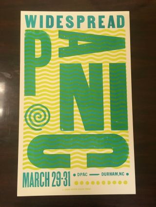 Widespread Panic Official Hatch Show Print March 29 - 31 2019 (dpac) Durham,  Nc