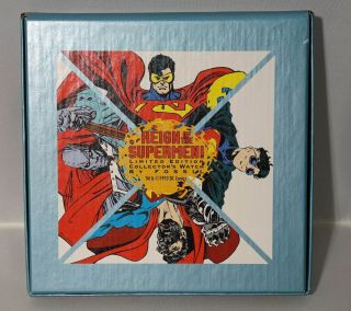 FOSSIL COLLECTORS WATCH 1993 REIGN OF THE SUPERMEN THE MAN OF STEEL SUPERMAN 4