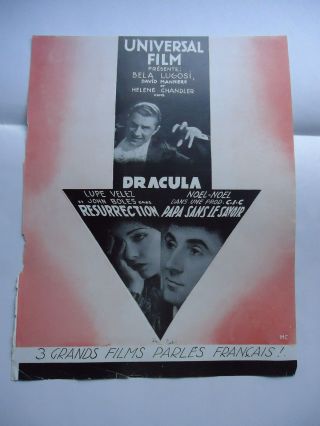 Bela Lugosi/dracula/ /french Movie Herald