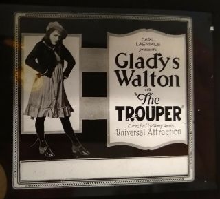The Trouper 1922 Vintage Glass Slide Universal Gladys Walton