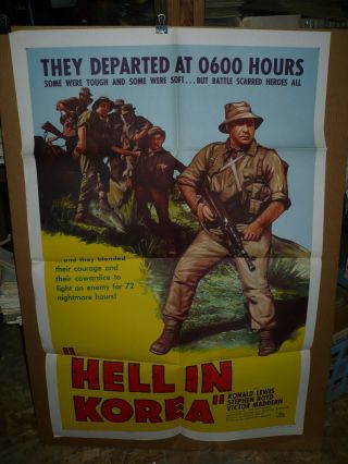 Hell In Korea,  Orig 1 - Sht / Movie Poster (stephen Boyd,  Ronald Lewis) - 1957
