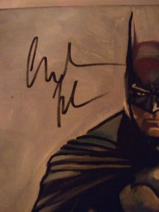 CHRISTAIN BALE SIGNED PAINTING COMES W/ MY NY COMIC CON ALL ACCESS PASS 2
