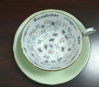 Aynsley " The Cup Of Knowledge " Tea Cup And Saucer,  Bone China Fortune Teller