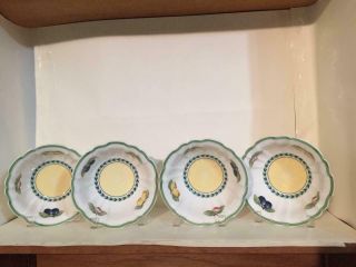 (4) Villeroy & Boch French Garden Fleurence Fluted Rice Bowls Nwt
