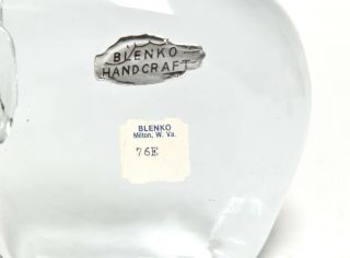 RETRO BLENKO MCM ART GLASS ELEPHANT ITEM 76E EX. 4