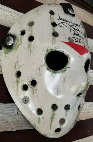 CJ Graham Autographed Custom Painted Jason Voorhees Mask FRIDAY THE 13TH Part VI 3