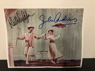 Signed Julie Andrews Dick Van Dyke Mary Poppins 8x10 Photo Some Bending To Photo