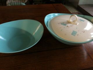 Mcm Vernonware Heavenly Days Blue Casserole 1 1/2 Qt.  Bowl With Lid