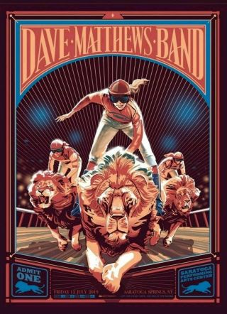 Dmb Dave Matthews Band Poster Spac N1 Saratoga Springs Ny 7/12/19 Rich Kelly.