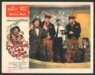 Crashing Las Vegas 4 Lobby Cards (fine) Movie Poster Art 1956 Bowery Boys 218