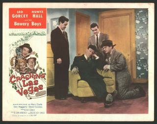 CRASHING LAS VEGAS 4 Lobby Cards (Fine) Movie Poster Art 1956 Bowery Boys 218 2