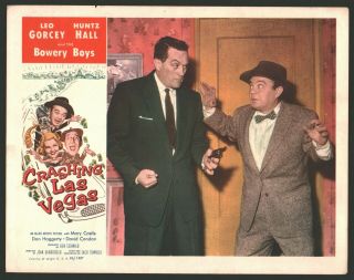 CRASHING LAS VEGAS 4 Lobby Cards (Fine) Movie Poster Art 1956 Bowery Boys 218 3