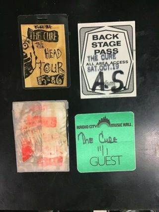 The Cure Four Back Stage Passes 1985 - 1986 Wave Goth Post Punk