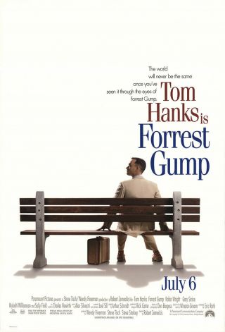 Forrest Gump 1994 27x41 Orig Movie Poster Fff - 10944 Rolled Near,  Very Fine