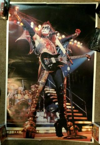 Kiss - Alive Ii Gene Simmons 1977 Aucoin Official Poster From Order Form Ex