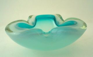 Vintage Murano Art Glass Candy Dish or Ashtray Blue Geode Style Beauty 2