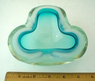 Vintage Murano Art Glass Candy Dish or Ashtray Blue Geode Style Beauty 4