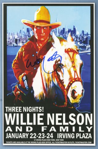 Willie Nelson Signed Autographed Concert Poster 2002 On The Road Again