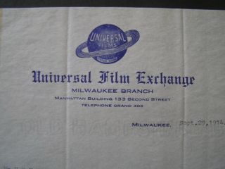 Movie Letterhead Universal Film 1914 Traffic In Souls Jane Gail Ethel Grandin