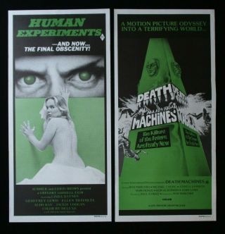 Human Experiments / Death Machines Orig Australian Daybill Movie Posters Horror