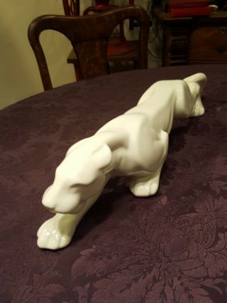 Royal Haeger White Panther 24 " Mid Century Ceramic