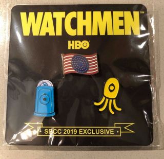 Sdcc 2019 Exclusive Hbo Watchmen The Series 3 - Pin Set (san Diego Comic - Con)