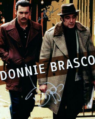 Al Pacino Johnny Depp Autographed 8x10 Photo Signed Picture,