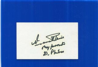 Vincent Price.  Autograph.  Hand Signed.  3 - 5 Inch.