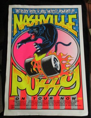 2003 Rock Concert Poster Nashville Pussy Stainboy S/n Lt - 250 Black Panther