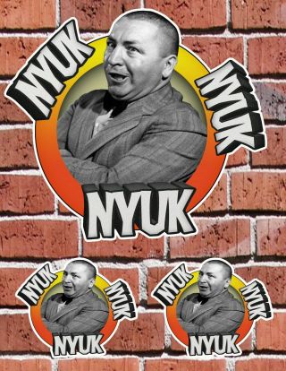 Curly Three Stooges Nyuk School Auto Skate Home Decal Stickers