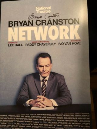 Poster From Network Signed By Bryan Cranston