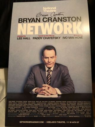 Poster from NETWORK signed by Bryan Cranston 2