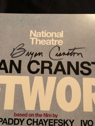 Poster from NETWORK signed by Bryan Cranston 3