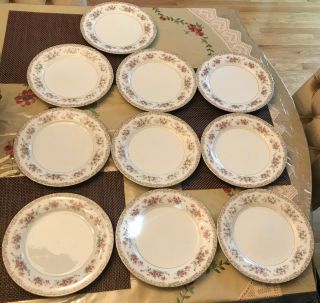 Noritake China Dinner Plates In The Somerset 5317 Pattern,  Japan,  Set Of 10