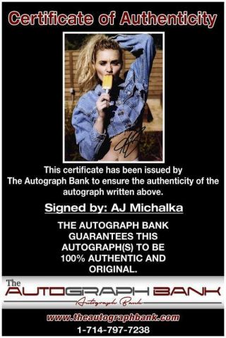 Aj Michalka authentic signed celebrity 8x10 photo W/Cert Autographed A0002 2