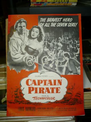 Captain Pirate,  Orig Uncut 12pg Prbk [louis Hayward,  Patricia Medina] - 1952