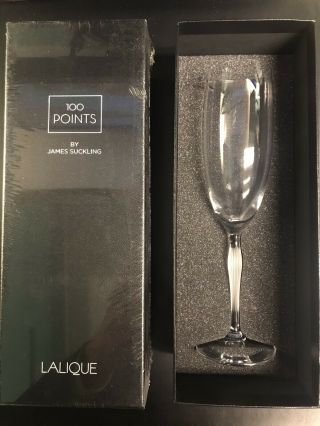 Lalique 100 Points Flute Champagne Glass Pair By James Suckling - Nib -
