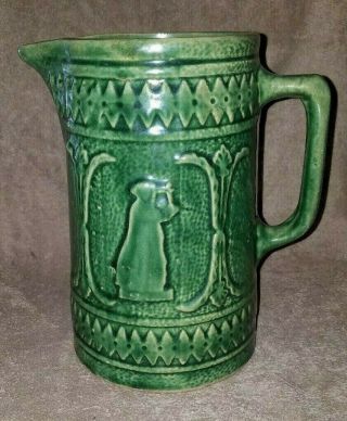 Vintage Roseville Ohio Rrp Co.  321 Green Pitcher