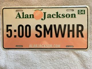Alan Jackson 5:00 Somewhere Smwhr 2004 License Plate