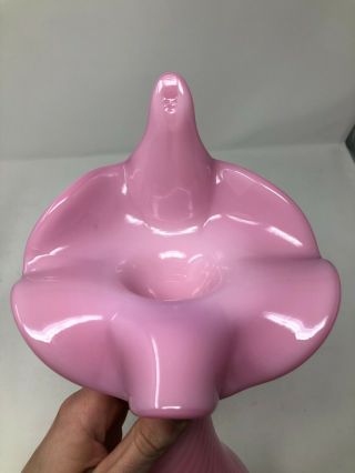 Fenton Rosalene Swirl Pink in the Pulpit JIP Vase 10 7/8 
