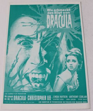Taste The Blood Of Dracula 1970 German Pressbook Christopher Lee Hammer