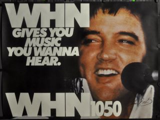 Elvis Presley 1970s Ny Radio Whn 1050 Promo Poster Nyc Subway 45x60
