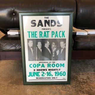 The Rat Pack 1960 Frank Sinatra Concert Poster Framed Sands Las Vegas Copa Room