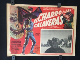 1965 Rider Of The Skulls Horror/western Authentic Mexican Lobby Card 17 " X12 "